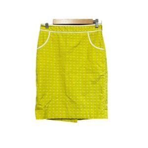 The Limited Pencil Skirt Womens‎ 0 Lime Excellent Polka Dot White Piping